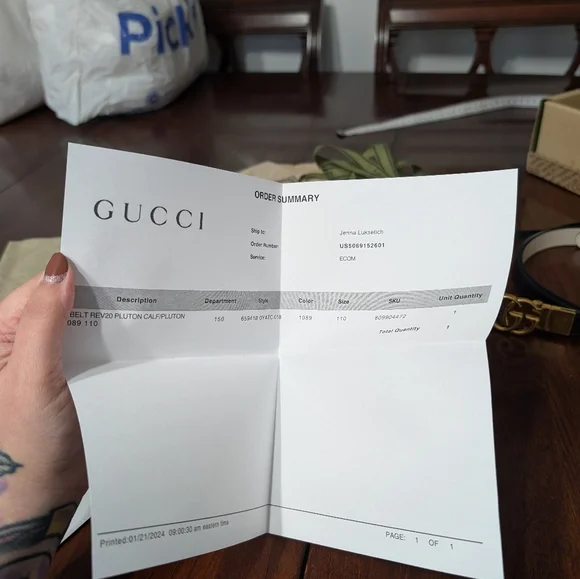 Gucci Marmont Reversible Thin Belt Size 110 - Picture 11 of 16